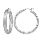 Sterling Silver Rhodium In/Out D/C Earrings
