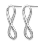 Sterling Silver RH-plated Polished Infinity Symbol Post Earrings