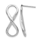 Sterling Silver RH-plated Polished Infinity Symbol Post Earrings