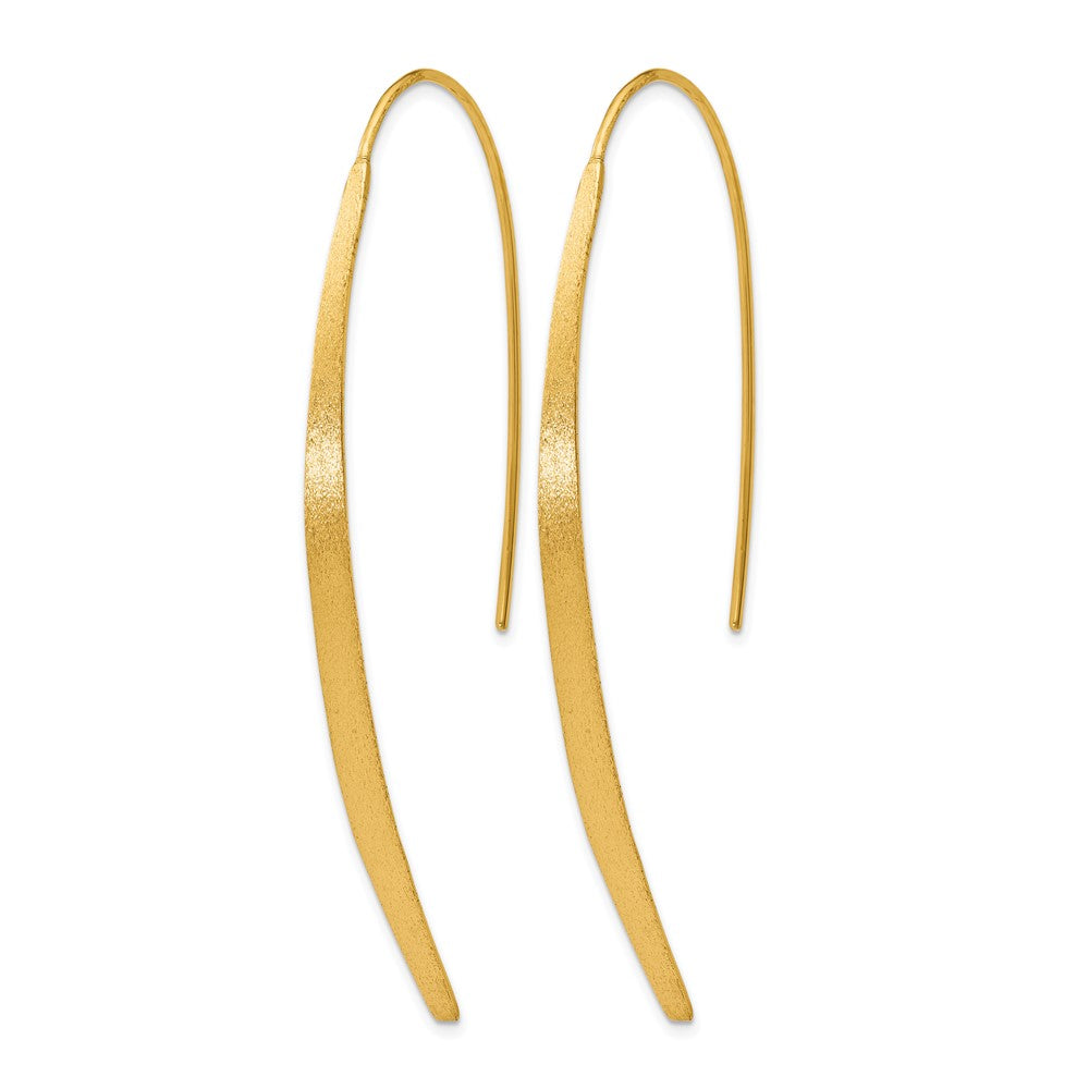 Sterling Silver Gold-plated Polished and Brushed Earrings
