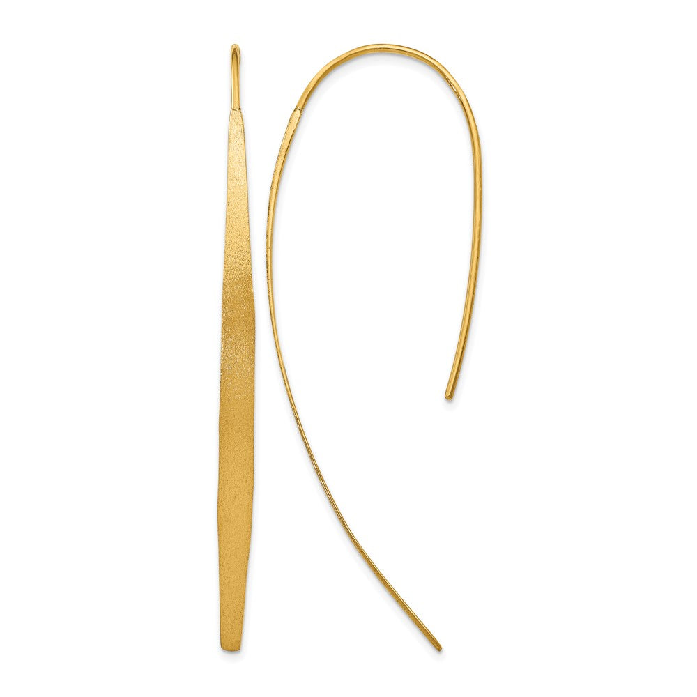 Sterling Silver Gold-plated Polished and Brushed Earrings