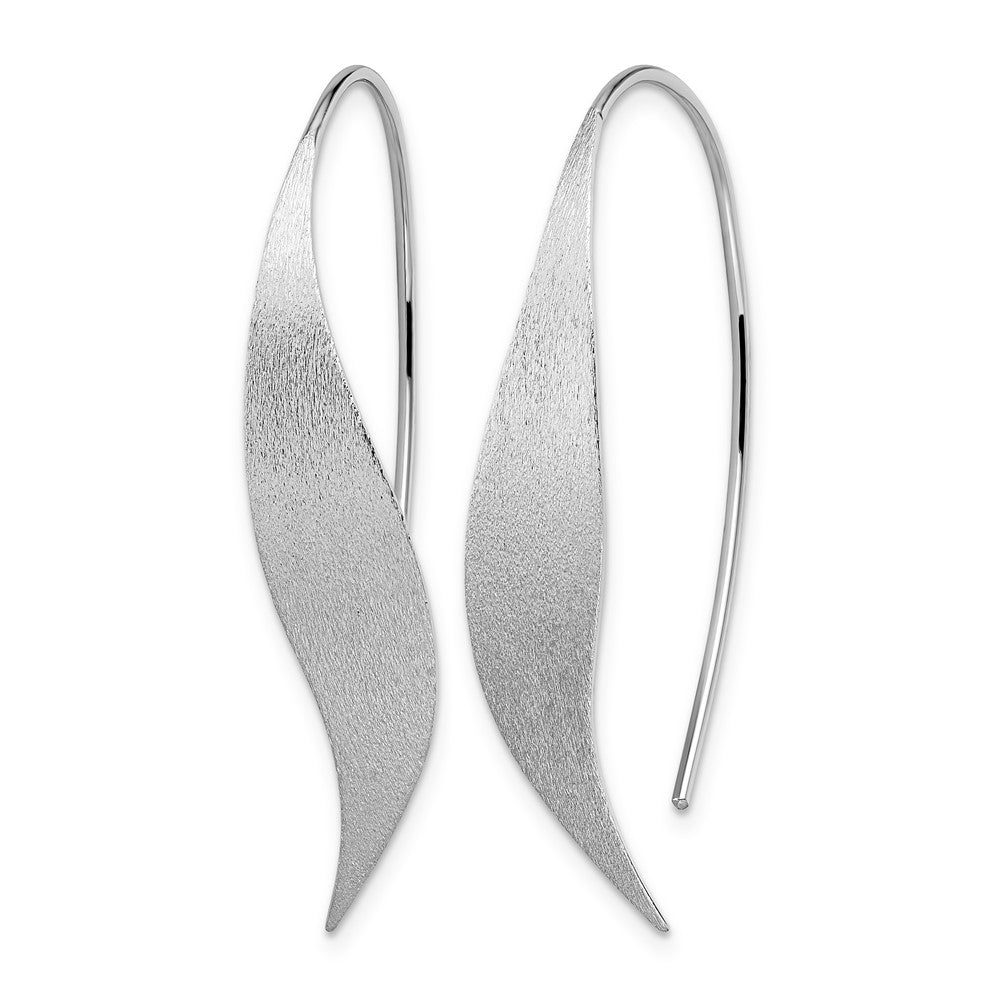 Sterling Silver Rhodium-plated Polished & Brushed Earrings
