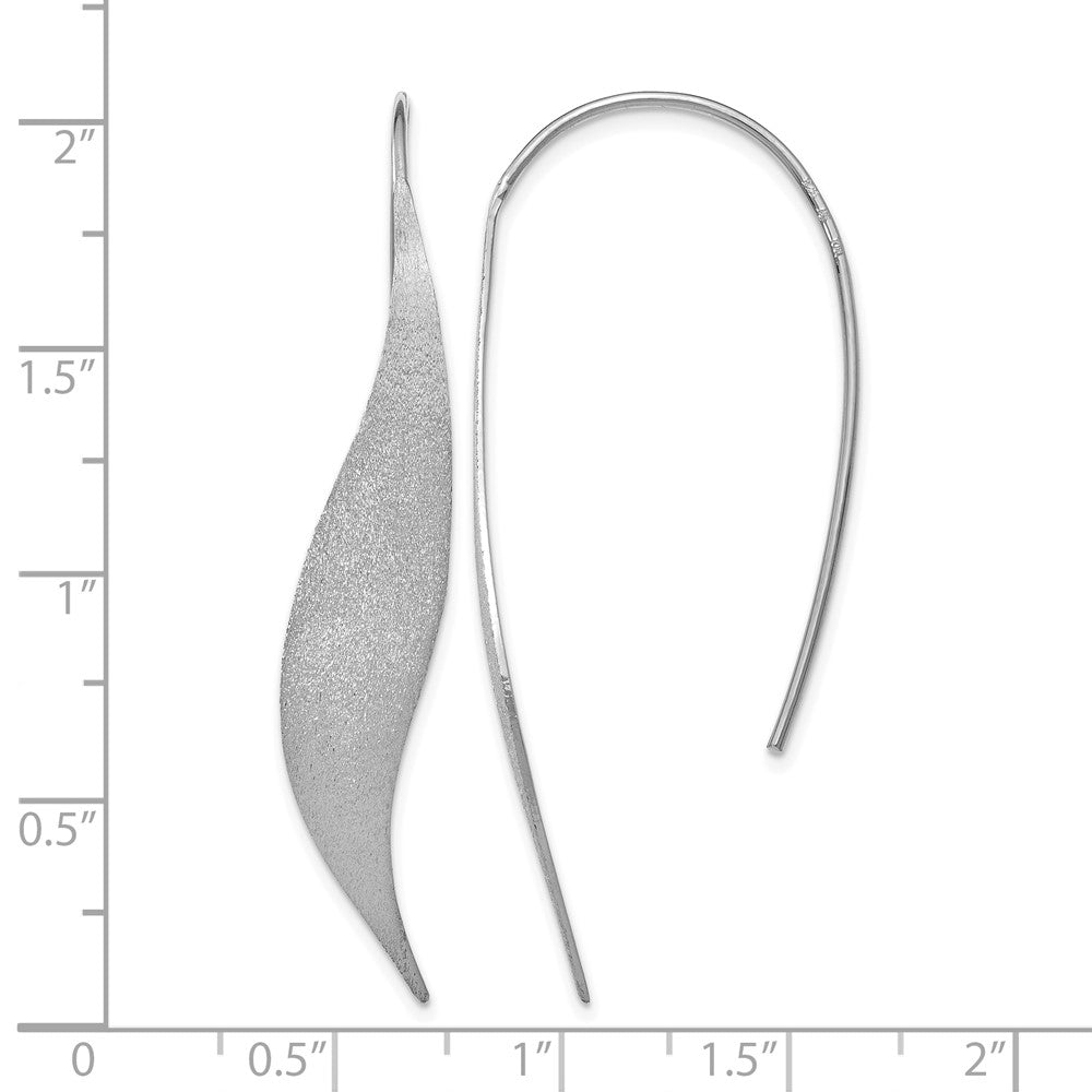 Sterling Silver Rhodium-plated Polished & Brushed Earrings