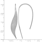 Sterling Silver Rhodium-plated Polished & Brushed Earrings