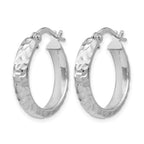 SS Radiant Essence Rhodium-plated Hinged Hoop Earrings