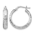 SS Radiant Essence Rhodium-plated Hinged Hoop Earrings