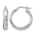 SS Radiant Essence Rhodium-plated Hinged Hoop Earrings