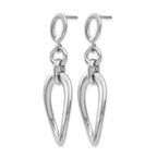 Sterling Silver RH-plated Polished Post Dangle Earrings