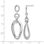 Sterling Silver RH-plated Polished Post Dangle Earrings