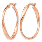 Sterling Silver Rose Gold-plated Polished Hoop Earrings