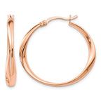 Sterling Silver Rose Gold-plated Polished Hoop Earrings
