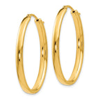 Sterling Silver Gold-plated Polished Oval Hoop Earrings