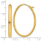 Sterling Silver Gold-plated Polished Oval Hoop Earrings