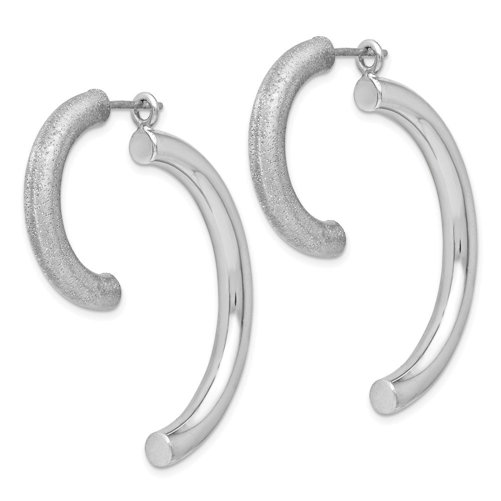 Sterling Silver Polished D/C Removable Front Back Earrings