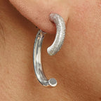 Sterling Silver Polished D/C Removable Front Back Earrings