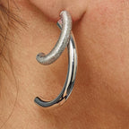 Sterling Silver Polished D/C Removable Front Back Earrings