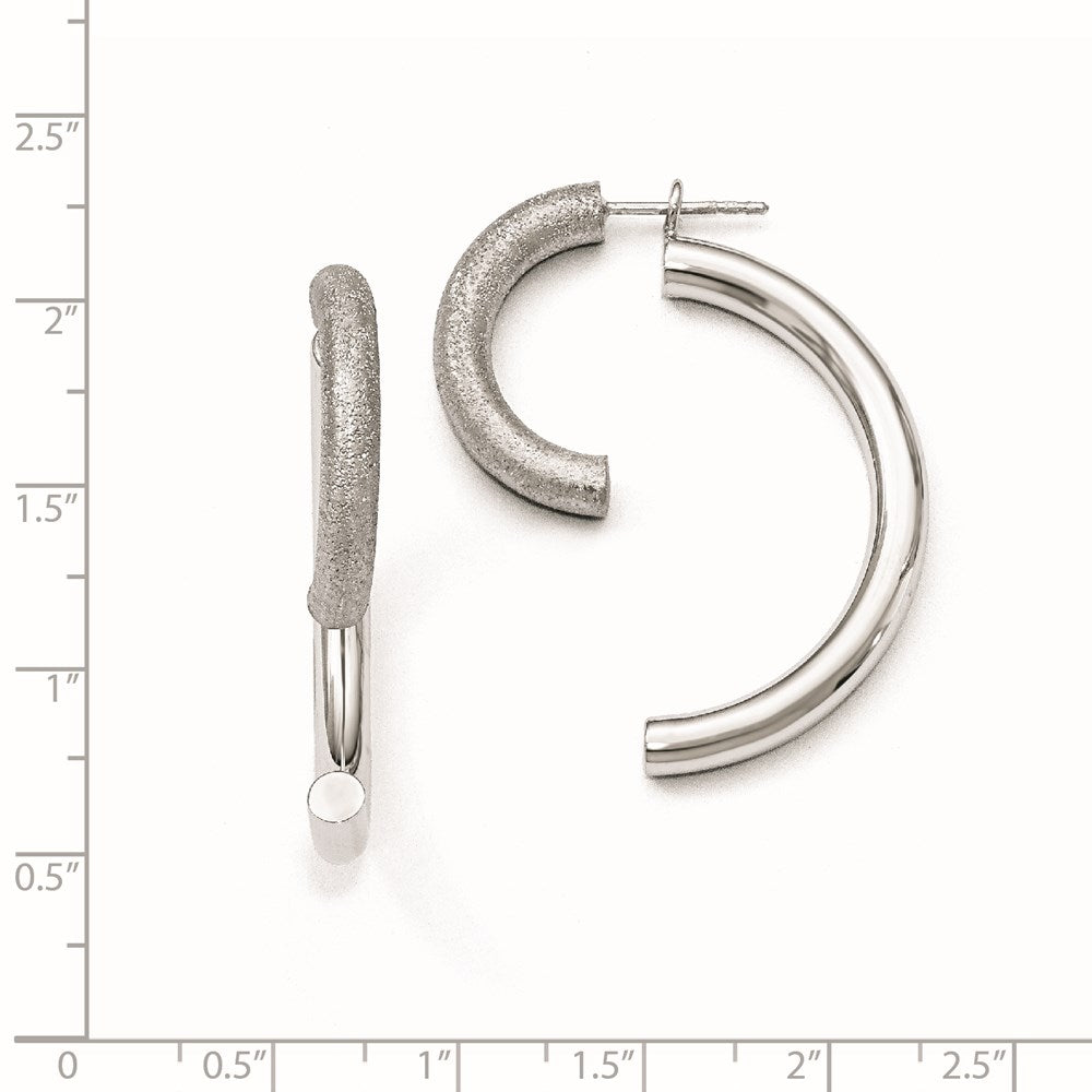 Sterling Silver Polished D/C Removable Front Back Earrings