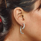 Sterling Silver Polished D/C Removable Front Back Earrings
