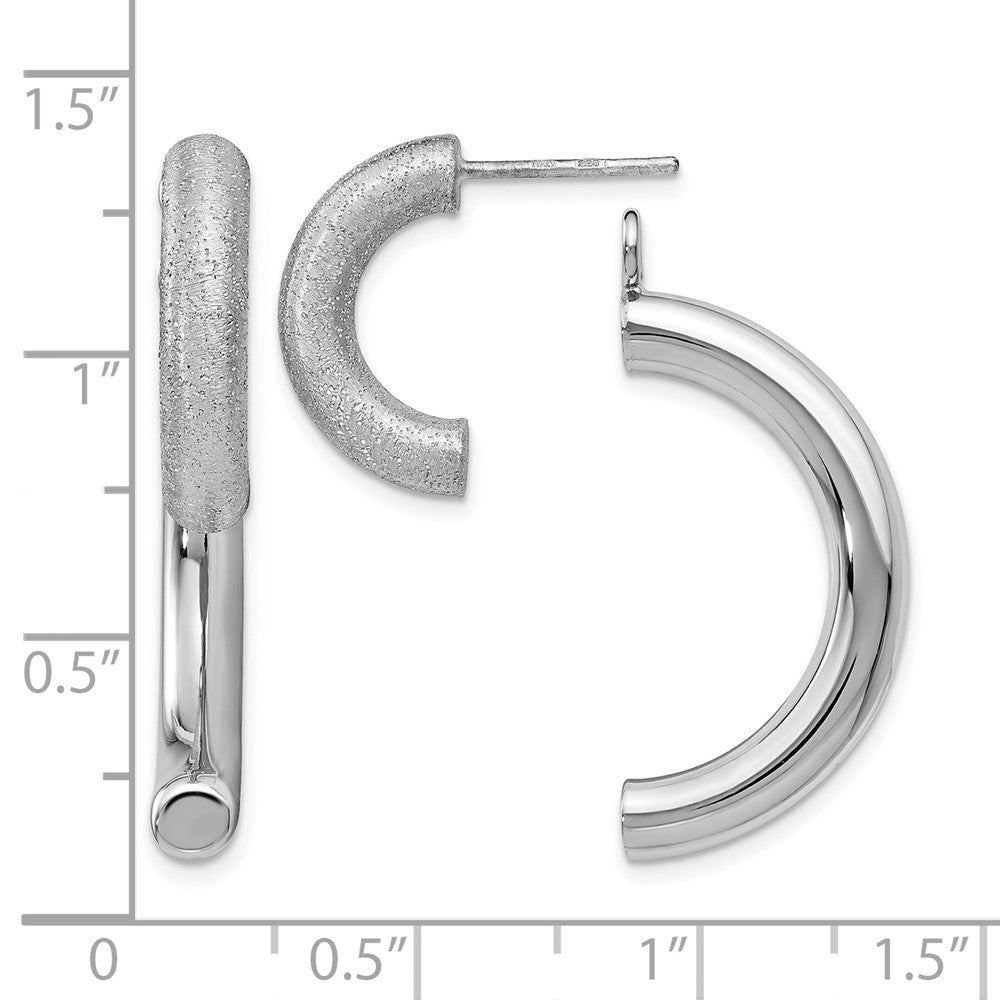 Sterling Silver Polished D/C Removable Front Back Earrings
