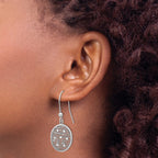 Sterling Silver RH-plated Polished Preciosa Crystal Earrings
