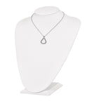 Sterling Silver Rhodium-plated Teardrop w/2in ext. Necklace