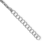Sterling Silver Rhodium w/2 in ext. 3 Layer Fancy Necklace