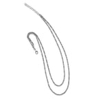 Sterling Silver Rhodium w/2 in ext. Fancy 2 Strand Necklace