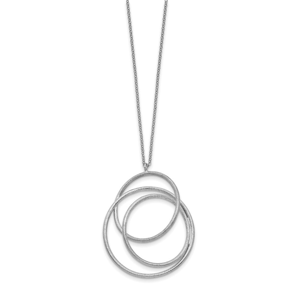 Sterling Silver Rhodium Brushed & Polished Necklace