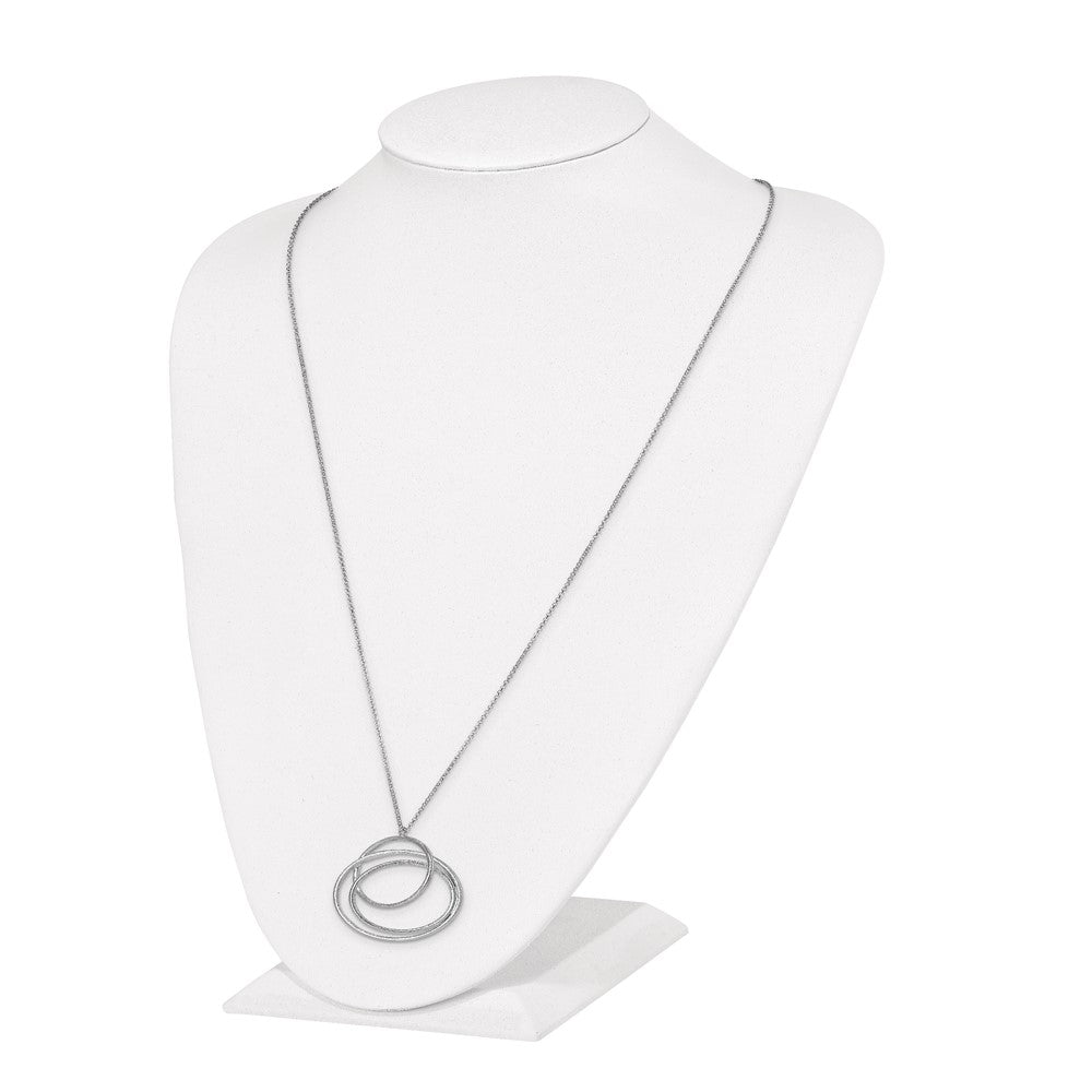 Sterling Silver Rhodium Brushed & Polished Necklace