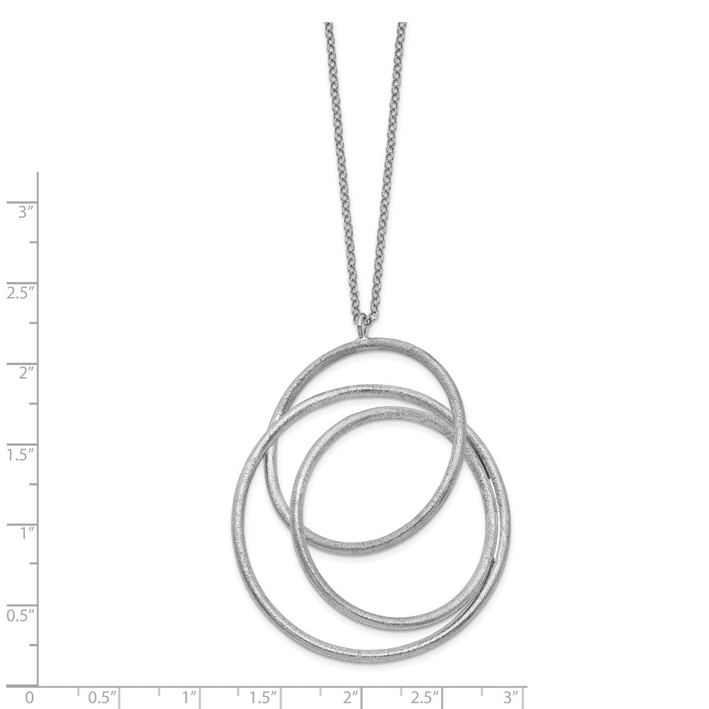 Sterling Silver Rhodium Brushed & Polished Necklace