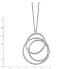 Sterling Silver Rhodium Brushed & Polished Necklace