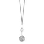 Sterling Silver Rhodium-plated Filigree w/1.5in ext. Necklace
