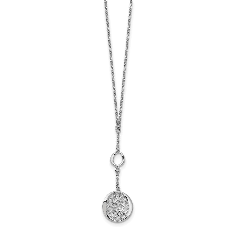 Sterling Silver Rhodium-plated Filigree w/1.5in ext. Necklace