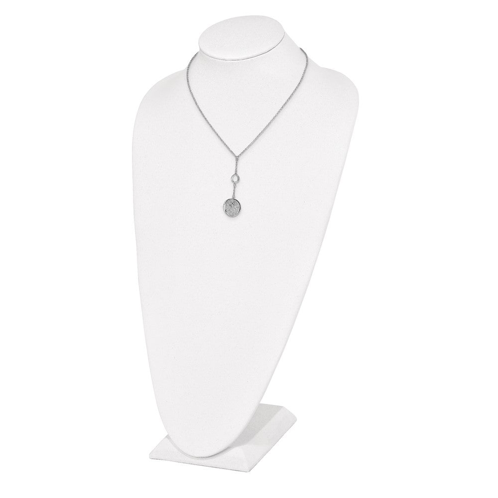 Sterling Silver Rhodium-plated Filigree w/1.5in ext. Necklace