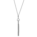 Sterling Silver Rhodium-plated Tassel w/1.5in ext. Necklace