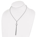 Sterling Silver Rhodium-plated Tassel w/1.5in ext. Necklace