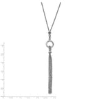Sterling Silver Rhodium-plated Tassel w/1.5in ext. Necklace