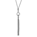 Sterling Silver Rhodium-plated Tassel w/1.5in ext. Necklace