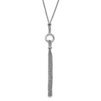 Sterling Silver Rhodium-plated Tassel w/1.5in ext. Necklace