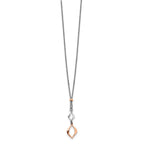 Sterling Silver RH-plated & Rose-tone w/1.5in ext. Necklace