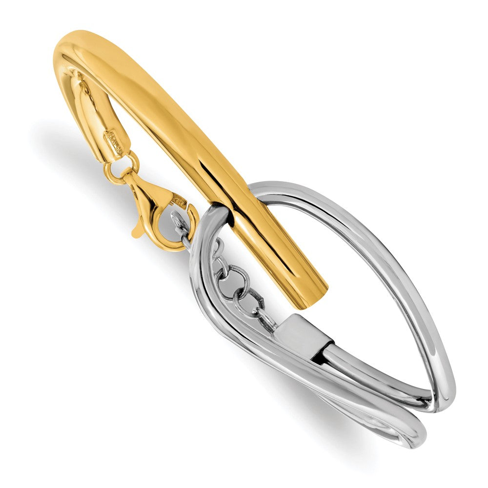 Sterling Silver & Gold-tone Polished Bangle Bracelet