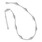 Sterling Silver Rhod-plated Polished/ Satin w/1.5in ext. Necklace