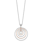Sterling Silver Rose Gold-Plated D/C w/1in ext. Necklace
