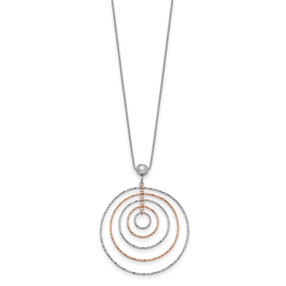 Sterling Silver Rose Gold-Plated D/C w/1in ext. Necklace