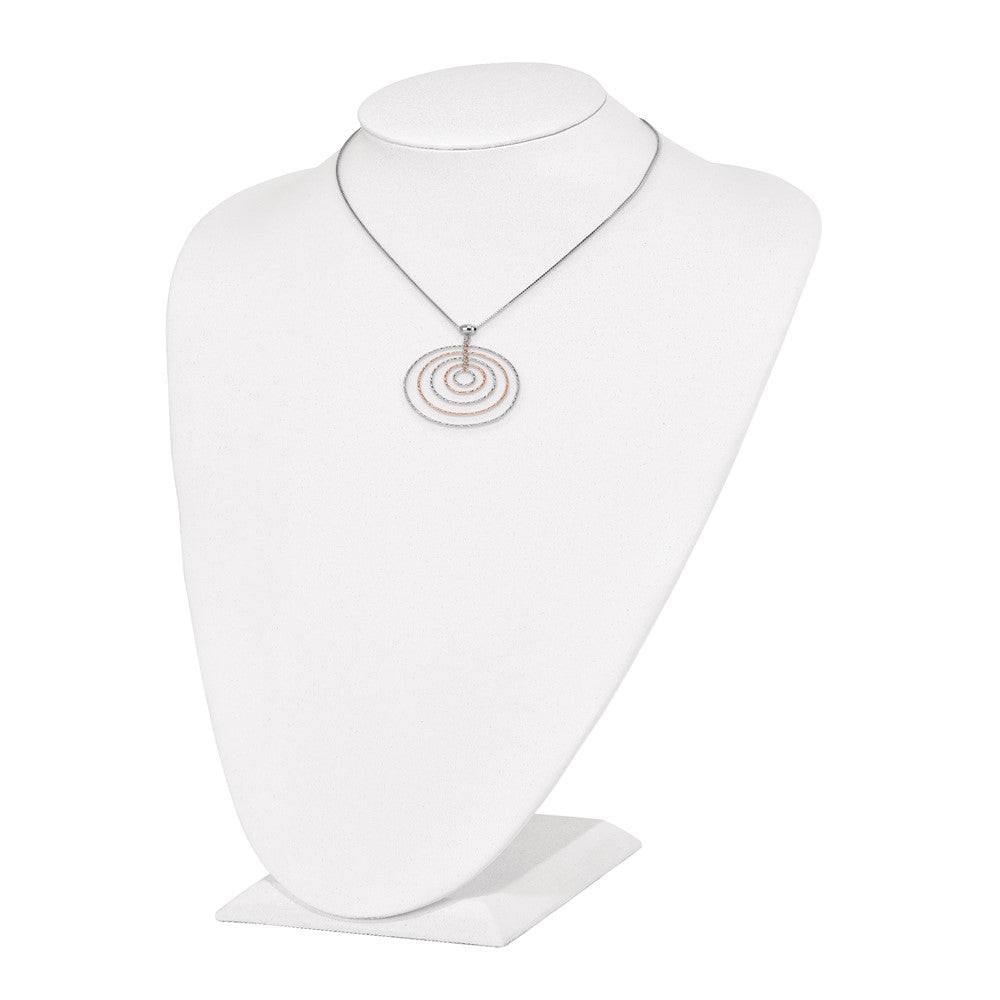 Sterling Silver Rose Gold-Plated D/C w/1in ext. Necklace