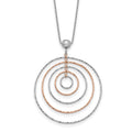 Sterling Silver Rose Gold-Plated D/C w/1in ext. Necklace