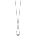 Sterling Silver Polished & Laser Cut Bead Necklace