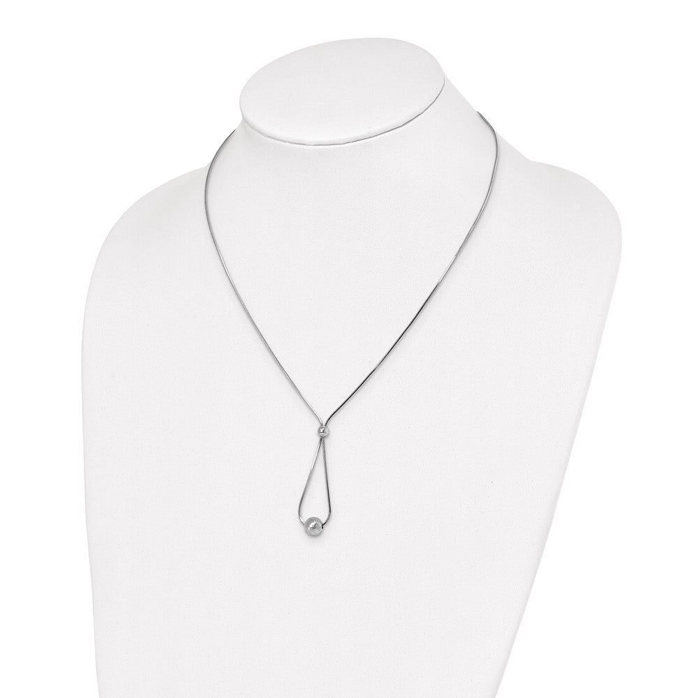 Sterling Silver Polished & Laser Cut Bead Necklace