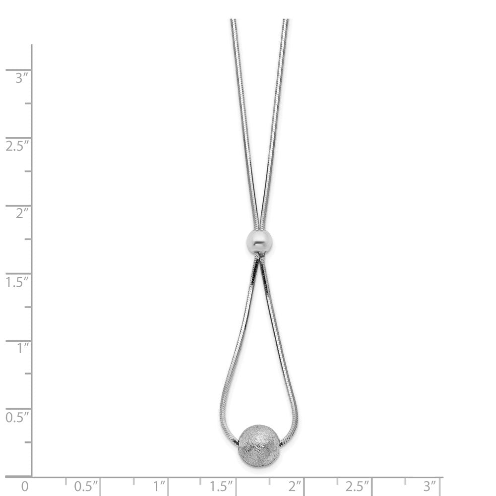 Sterling Silver Polished & Laser Cut Bead Necklace