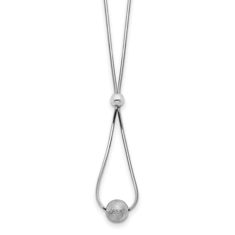 Sterling Silver Polished & Laser Cut Bead Necklace
